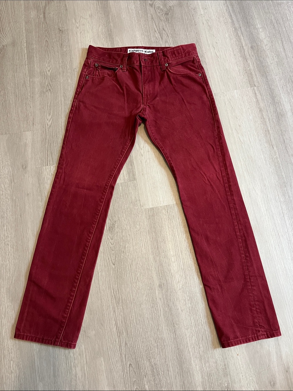 Express Men’s Burgundy Straight-Leg Pants